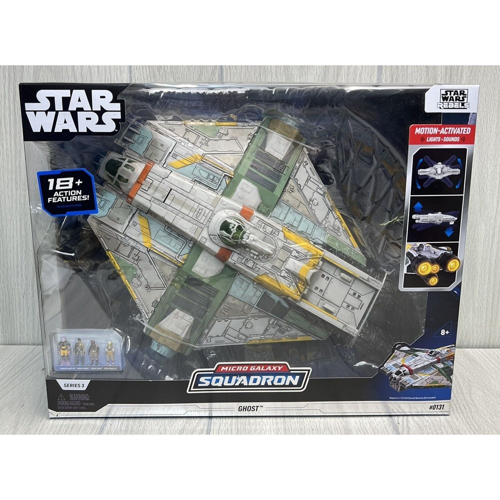 Star Wars Micro Galaxy Squadron Ghost #0131 w/ Mini Figures Jazwares Rebels NIB
